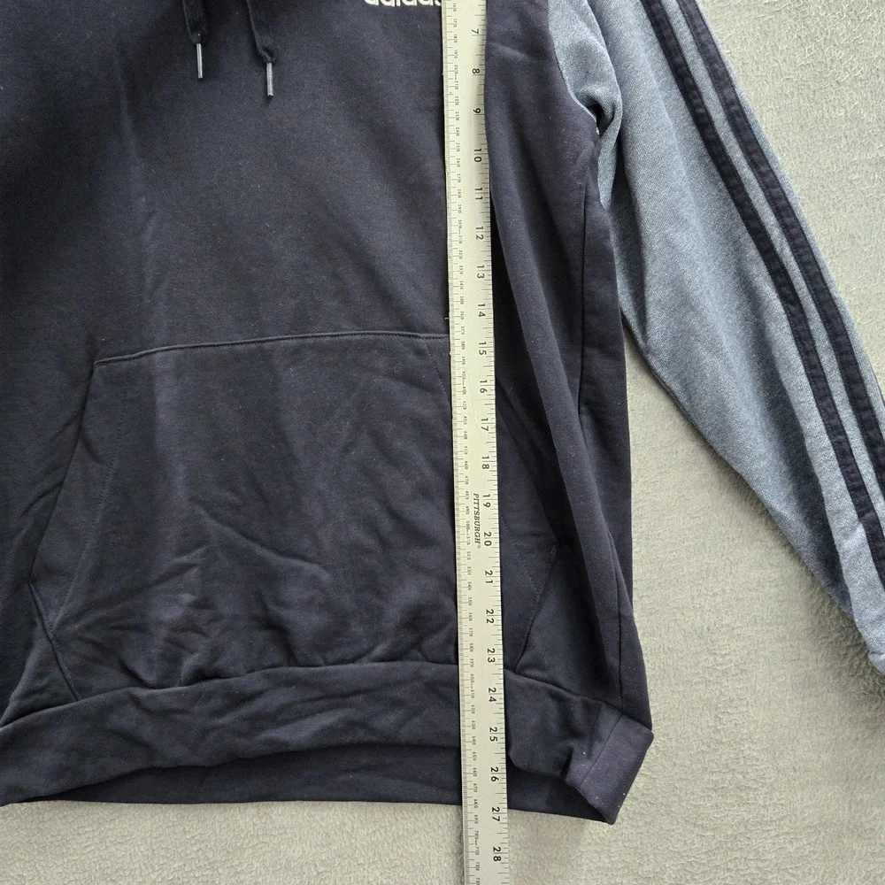 Adidas Men Hoodie M Navy Colorblock Athleisure Gorpcore‎ Logo Drawstring Long
